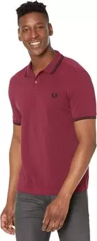Рубашка-поло Twin Tipped Fred Perry Shirt Fred Perry, цвет Tawny Port/Black/Black