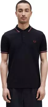Рубашка-поло Twin Tipped Shirt Fred Perry, цвет Navy/Dusty Rose Pink/Oxblood
