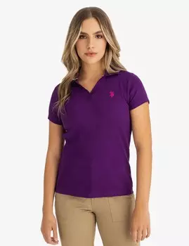 Рубашка-поло U.S. Polo Assn. в рубчик, фиолетовый