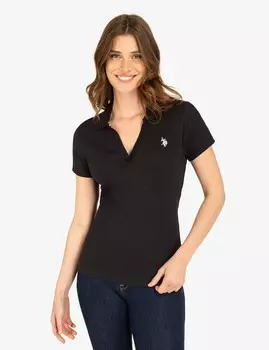 Рубашка-поло U.S. Polo Assn. в рубчик, черный