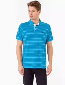 Рубашка-поло U.S. Polo Assn. Yarn Dye Birdseye Stripe, синий