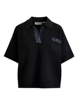 Рубашка-поло, украшенная бисером Essentiel Antwerp, черный