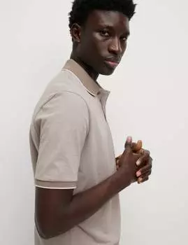 Рубашка-поло Ultimate Tipped Pique Marks & Spencer, цвет Natural mix