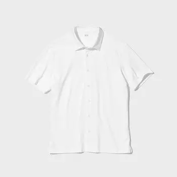 Рубашка-поло Uniqlo AIRism с открытым рукавом, белый