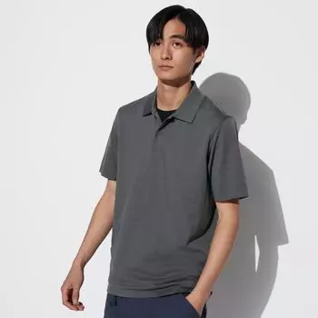 Рубашка-поло UNIQLO Dry EX с коротким рукавом, серый
