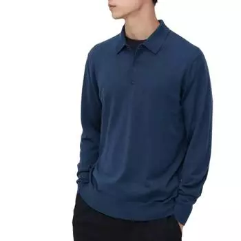 Рубашка-поло Uniqlo Extra Fine Merino, синий