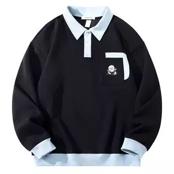 Рубашка поло унисекс AMBER LIGHT, Черный (короткие рукава)