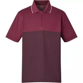 Рубашка поло унисекс бордовая Uniqlo, темно-красный