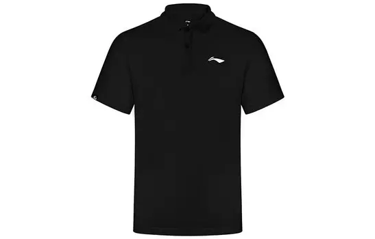 Рубашка поло унисекс черная Lining, черный