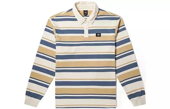 Рубашка-поло унисекс цвета экрю в полоску Vans, Ecru Stripes