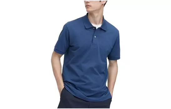 Рубашка поло унисекс цвета морской волны Uniqlo, цвет Sea Blue