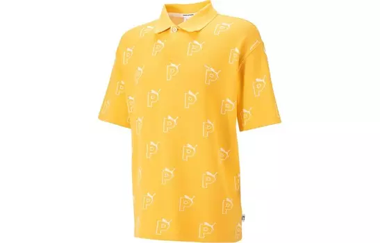 Рубашка поло унисекс горчичного цвета Puma, цвет Mustard color