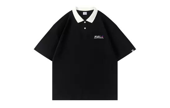 Рубашка поло унисекс HALEBOSS, Черный