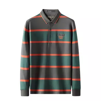 Рубашка поло унисекс JEEP SPIRIT, серо-оранжевый