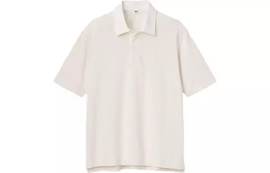 Рубашка поло унисекс молочно-белая Uniqlo, слоновая кость