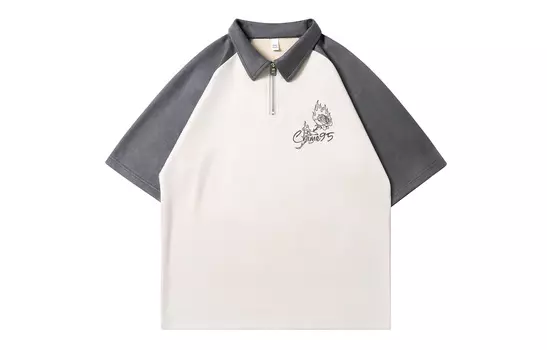 Рубашка-поло унисекс RHIME, бежевый/синий