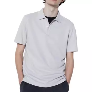 Рубашка поло унисекс светло-серая Uniqlo, серый