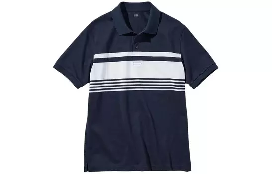 Рубашка поло унисекс темно-синяя Uniqlo, темно-синий