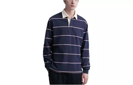 Рубашка поло унисекс темно-синяя Uniqlo, темно-синий