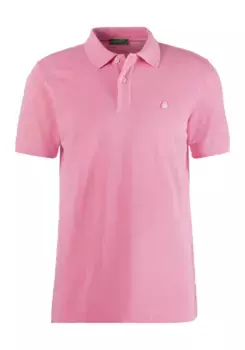 Рубашка-поло United Colors of Benetton с логотипом на уровне груди, розовый