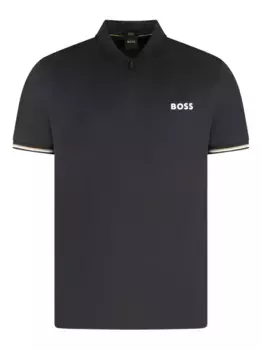 Рубашка-поло узкого кроя BOSS, черный