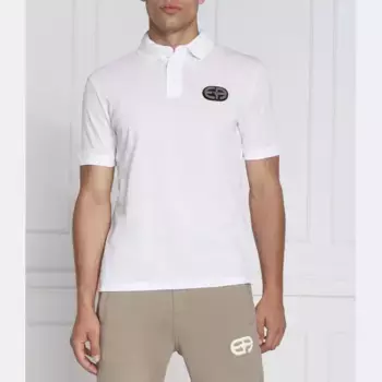 Рубашка-Поло узкого кроя Emporio Armani, белый