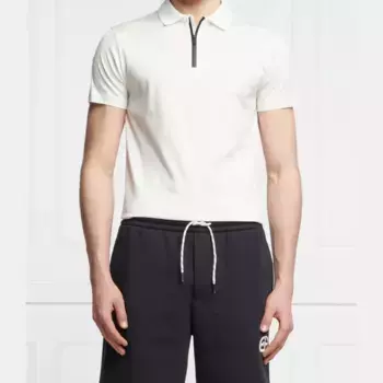 Рубашка-Поло узкого кроя Emporio Armani, белый