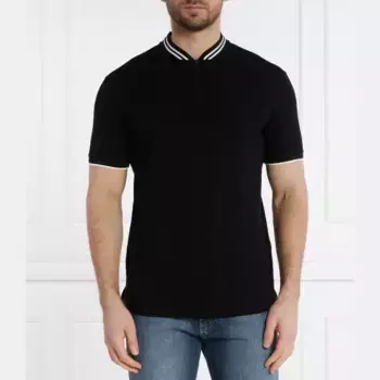 Рубашка-Поло узкого кроя Emporio Armani, черный