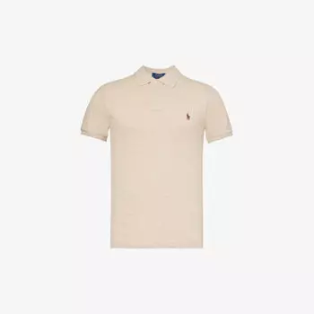 Рубашка-поло узкого кроя из хлопкового пике с вышитым логотипом Polo Ralph Lauren, цвет expedition dune heather