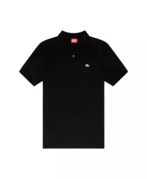 Рубашка-Поло узкого кроя из хлопкового пике Diesel, черный