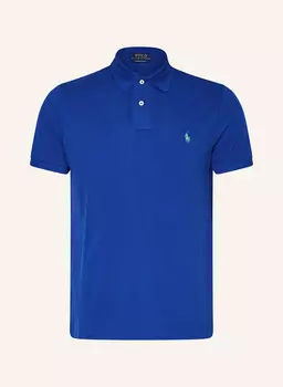 Рубашка поло узкого кроя из пике на заказ POLO RALPH LAUREN, темно-синий
