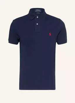 Рубашка поло узкого кроя из пике на заказ POLO RALPH LAUREN, темно-синий