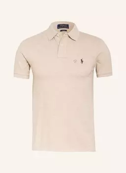 Рубашка-поло узкого кроя из пике POLO RALPH LAUREN, бежевый
