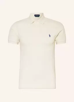 Рубашка-поло узкого кроя из пике POLO RALPH LAUREN, экрю
