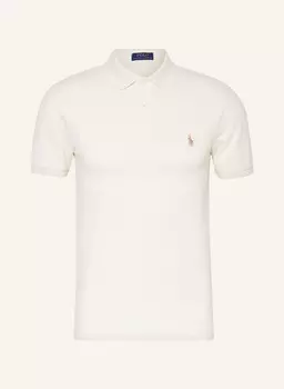 Рубашка-поло узкого кроя из пике POLO RALPH LAUREN, кремовый