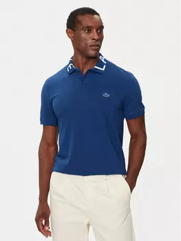 Рубашка-Поло узкого кроя Lacoste, синий