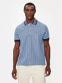 Рубашка-Поло узкого кроя Lacoste, синий
