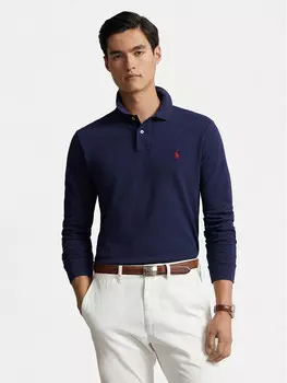Рубашка поло узкого кроя по индивидуальному заказу Polo Ralph Lauren, синий