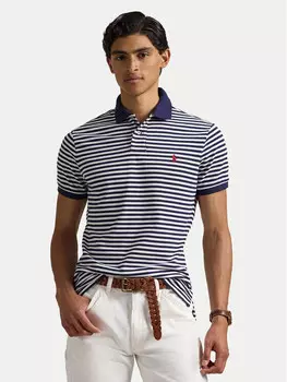 Рубашка поло узкого кроя по индивидуальному заказу Polo Ralph Lauren, синий