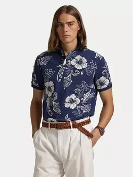 Рубашка поло узкого кроя по индивидуальному заказу Polo Ralph Lauren, синий