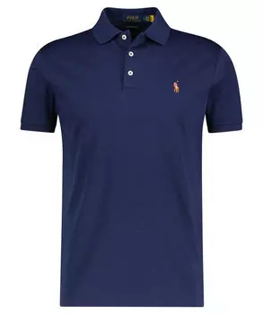 Рубашка поло узкого кроя с короткими рукавами Polo Ralph Lauren, синий