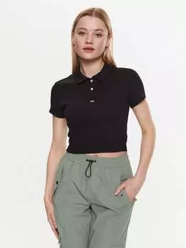Рубашка-поло узкого кроя Tommy Jeans, черный