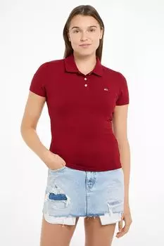 Рубашка поло узкого кроя Tommy Jeans, красный