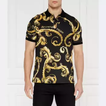 Рубашка-Поло узкого кроя Versace, черный