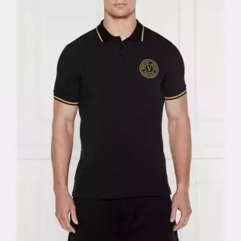 Рубашка-Поло узкого кроя Versace, черный