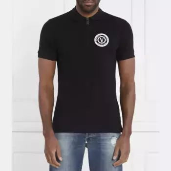 Рубашка-Поло узкого кроя Versace, черный