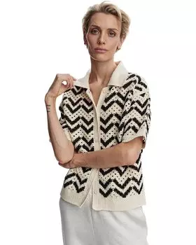 Рубашка поло Varley Anais Crochet Polo Shirt, цвет Birch