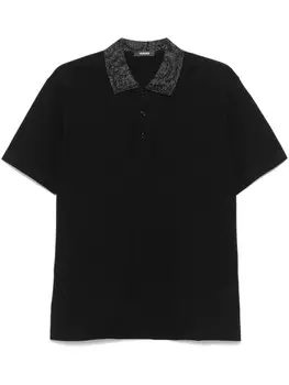 Рубашка-поло Versace из хлопка, черный