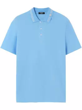 Рубашка-поло Versace из хлопка, синий