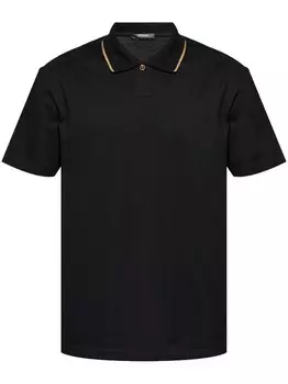 Рубашка-поло Versace с полосками, черный